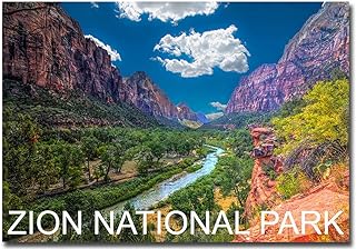 Zion National Park River Travel Refrigerator Magnet Size 2.5 x 3.5, Multicolor