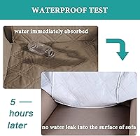 Vista 3 de Turquoize Funda para sofá impermeable para mascotas y niños, protector de muebles con parte trasera antideslizante, lavable a máquina.