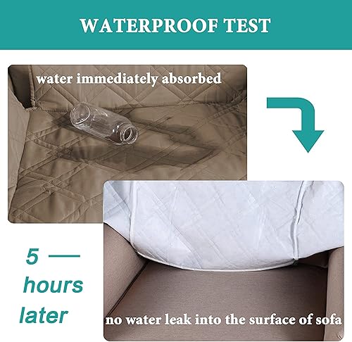 Miniatura 3 de Turquoize Funda para sofá impermeable para mascotas y niños, protector de muebles con parte trasera antideslizante, lavable a máquina.