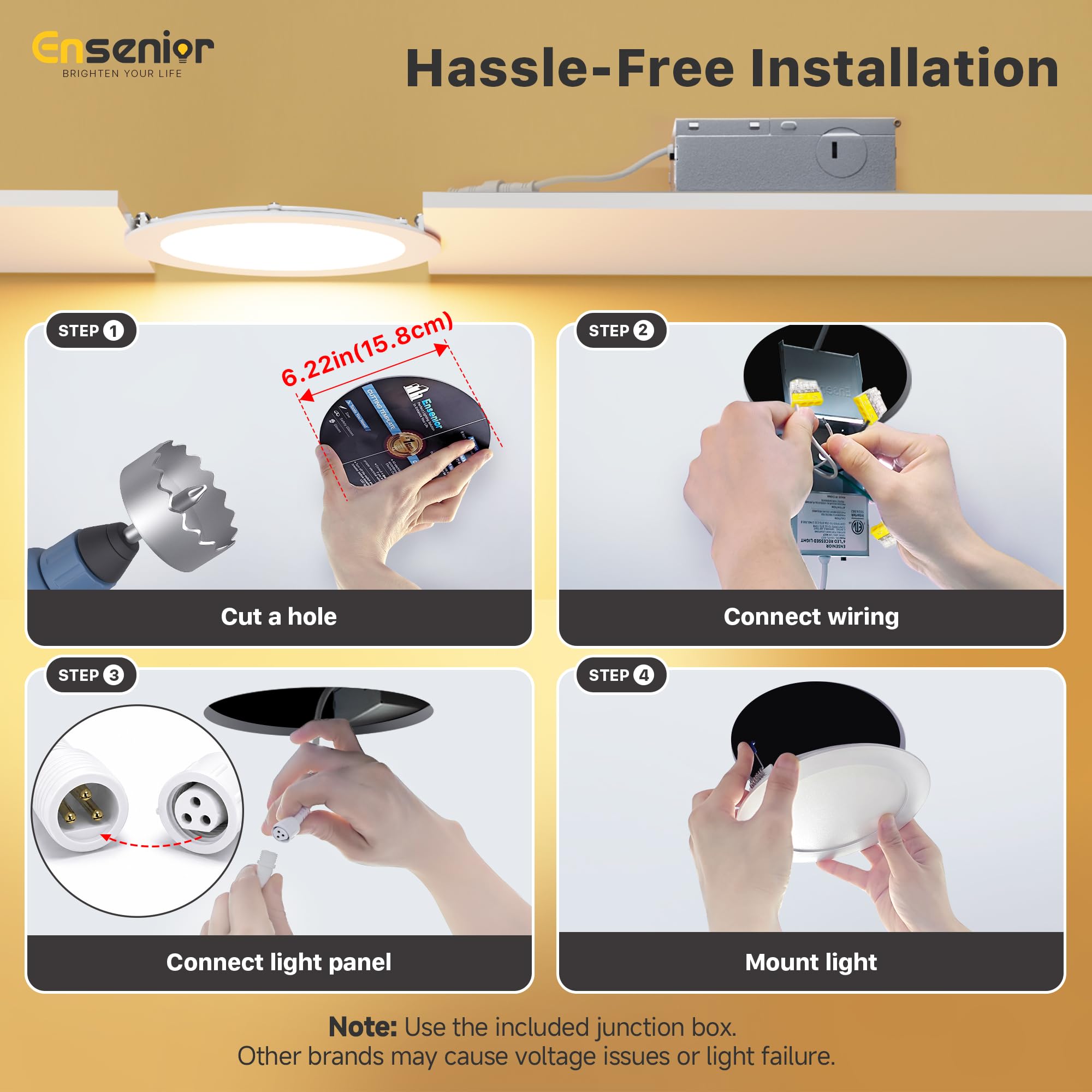 Ensenior LED Recessed Lights - 12 Pack -7