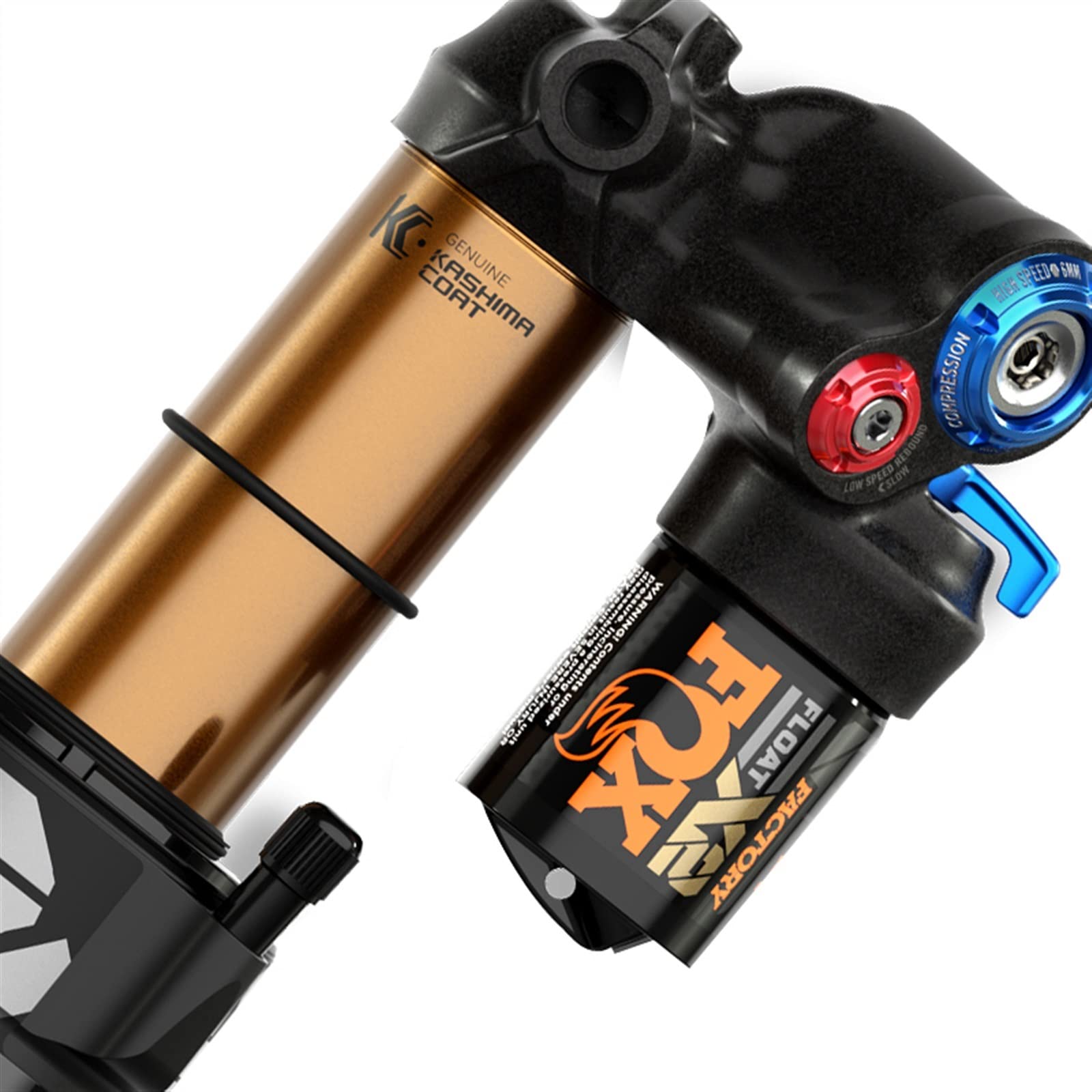 FOX FLOAT X2 KASHIMA COATリアサスペンション FOX FLOAT X2 Factory Rear Shock - Trunnion Metric, 205 x