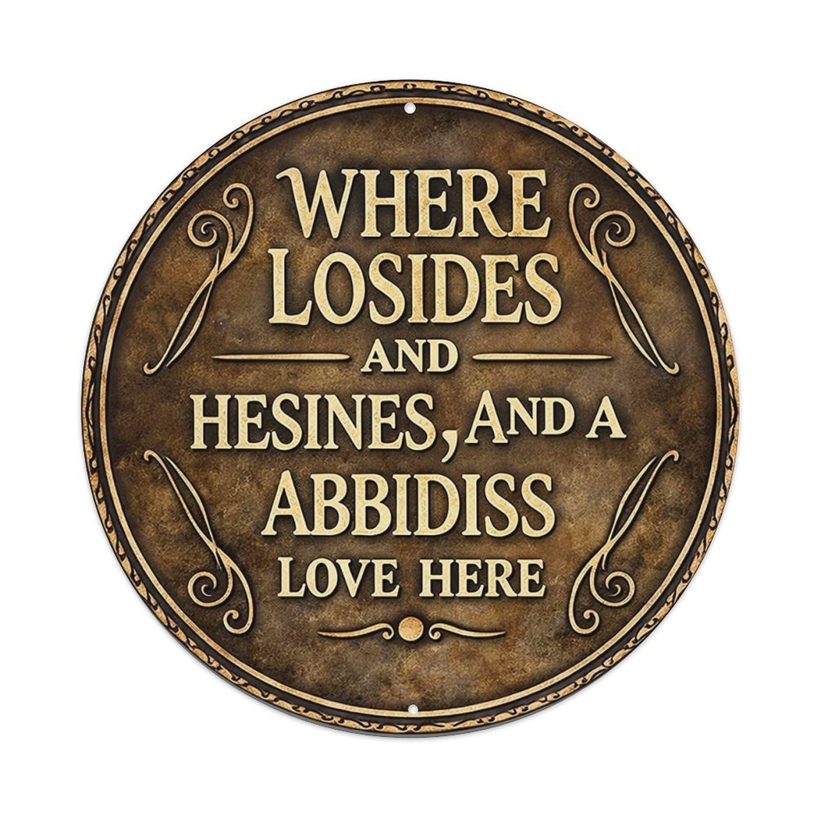 Jdyansheng Vintage Where Losides And Hesines Abbidiss Love Here Tin Sign Metal Poster Metal Signs For Home Man Cave Bar Cafe Kitchen Laundry Room Wall Decorations 8X8 Inches