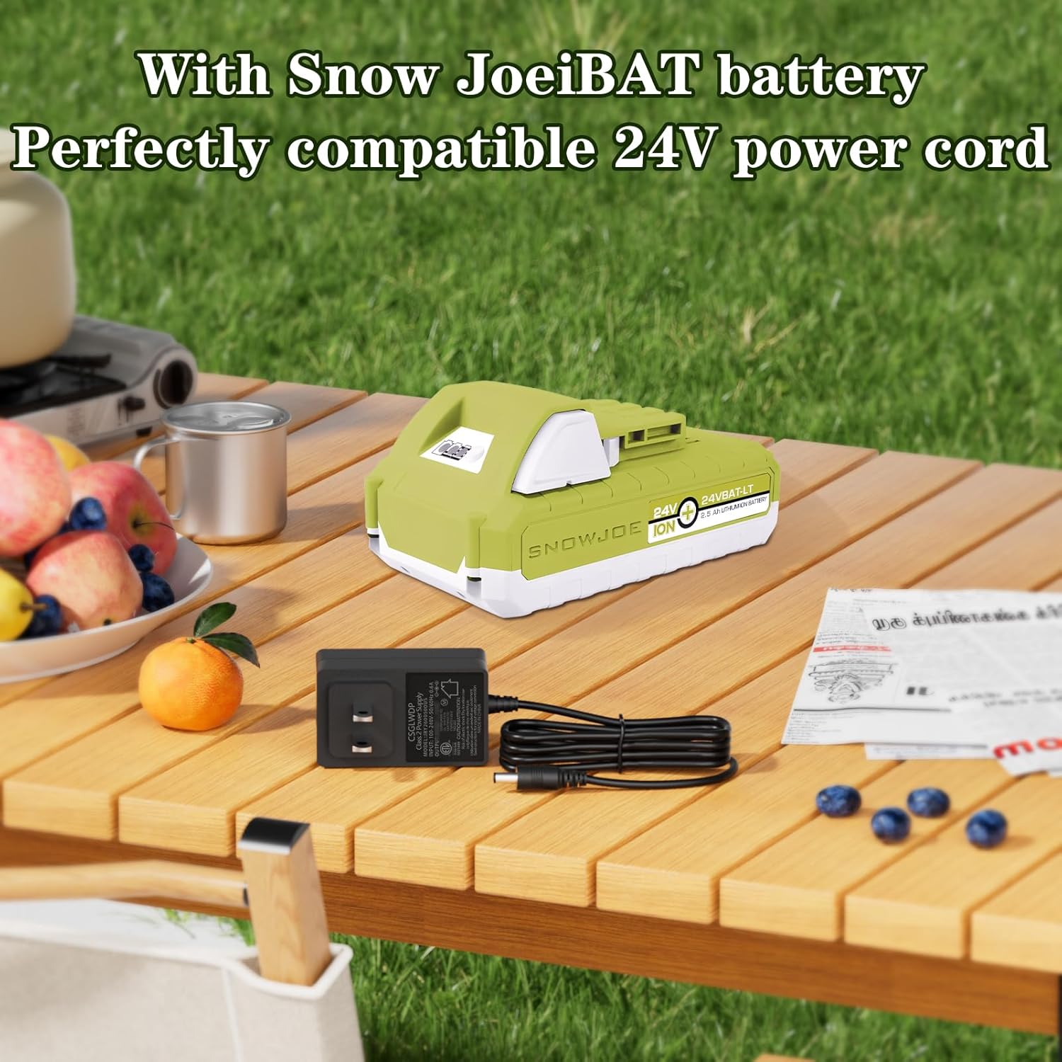 24V Quick Charger Compatible with Snow Joe&Sun Joe 24V Lithium Ion Battery, 24VCHRG-QC iON+ Charger for Models iBAT24 & 24VBAT Series Batteries, iBAT24-LT, iBAT24-XR, 24VBAT-LTE, 24VBAT-XR AC Adapter - Image 7