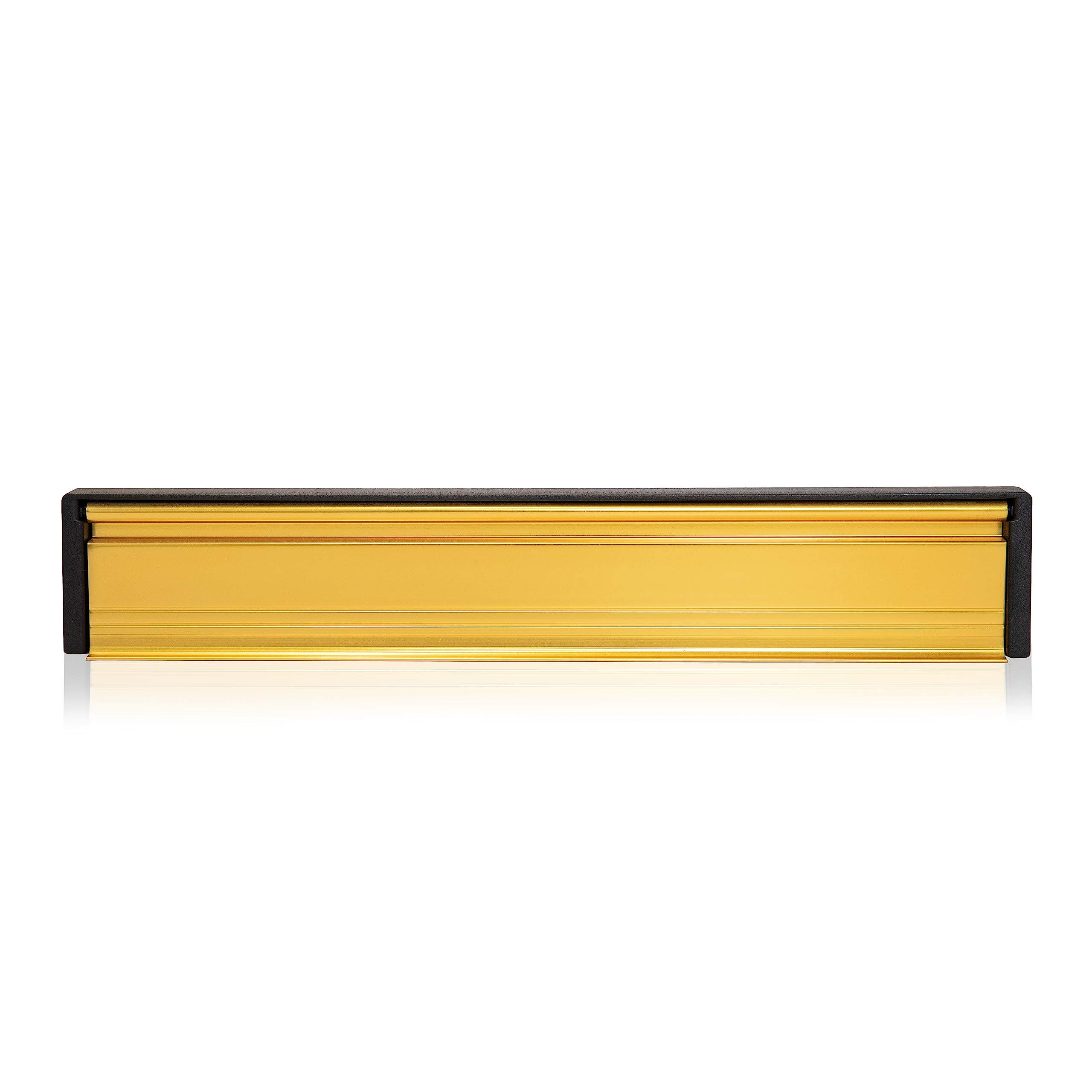 UAP Boîte aux Lettres de Porte Fine de 30,5cm – Boîte aux Lettres sécurisée, Anti-vandalisme, Anti-effraction, pour Portes en Bois et Composite de 40 à 80 mm – Plastique Finition Mate (anodisé doré)