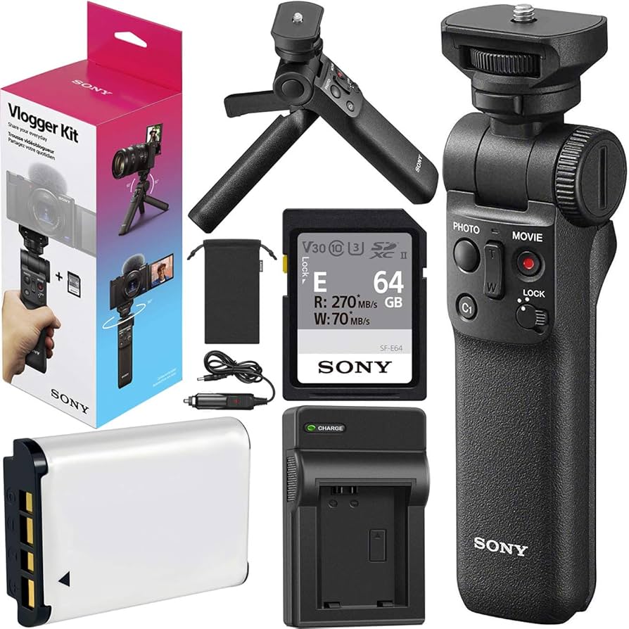 SONY VLOGCAM Shooting Grip Kit zv1 SDカード Amazon.com : Sony Vlogger Kit ACCVC1 Including GP-VPT2BT