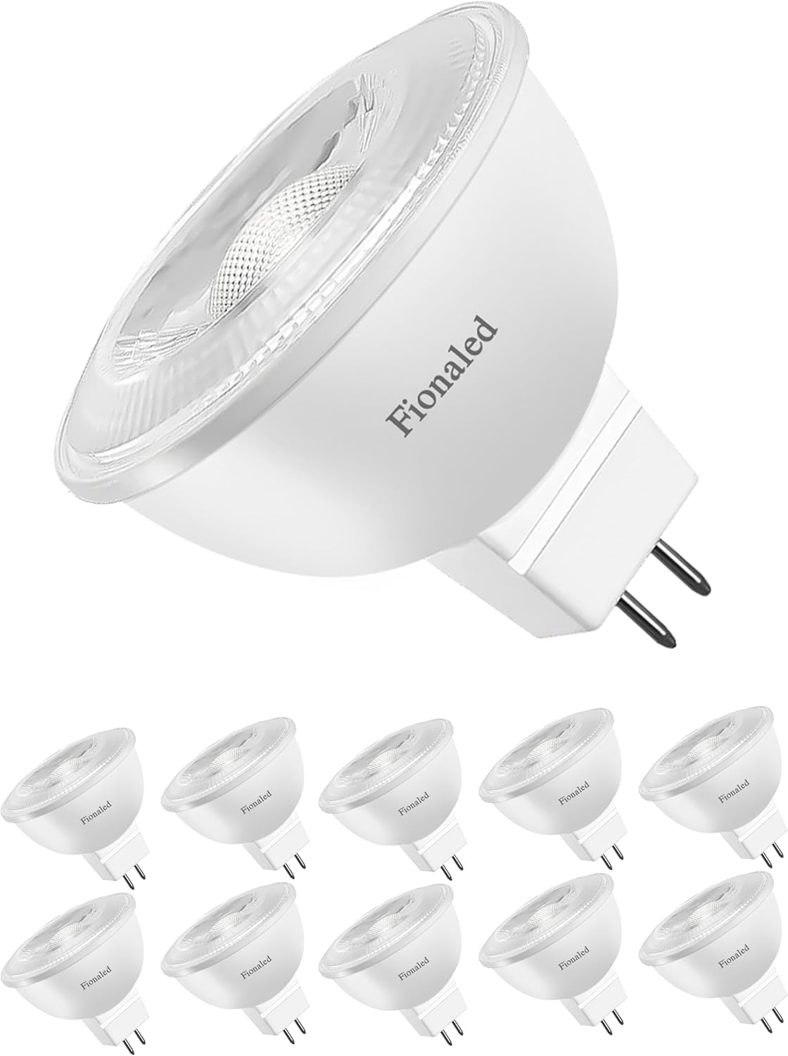 MR16 LED Bulbs Dimmable, 50W Halogen Equivalent, 2700K Soft Warm White, GU5.3 Bipin Base, 5W 12V Low Voltage Landscape Recessed Lighting Bulbs, 10-Pack