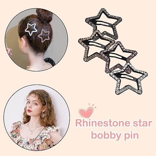 Miniatura 4 de 8 pinzas para el cabello con diamantes de imitación de 2.5 pulgadas para mujeres y niñas, pinzas para el cabello con diamantes de imitación,