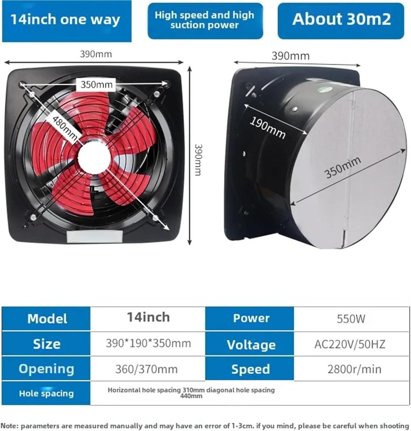 220v High Suction Rural Kitchen Powerful Exhaust Fan Range Hood