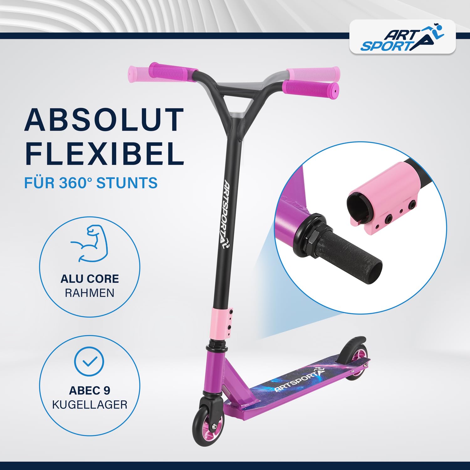 ArtSport Galactic Cruiser Stuntstep, trucstep, voor kinderen en