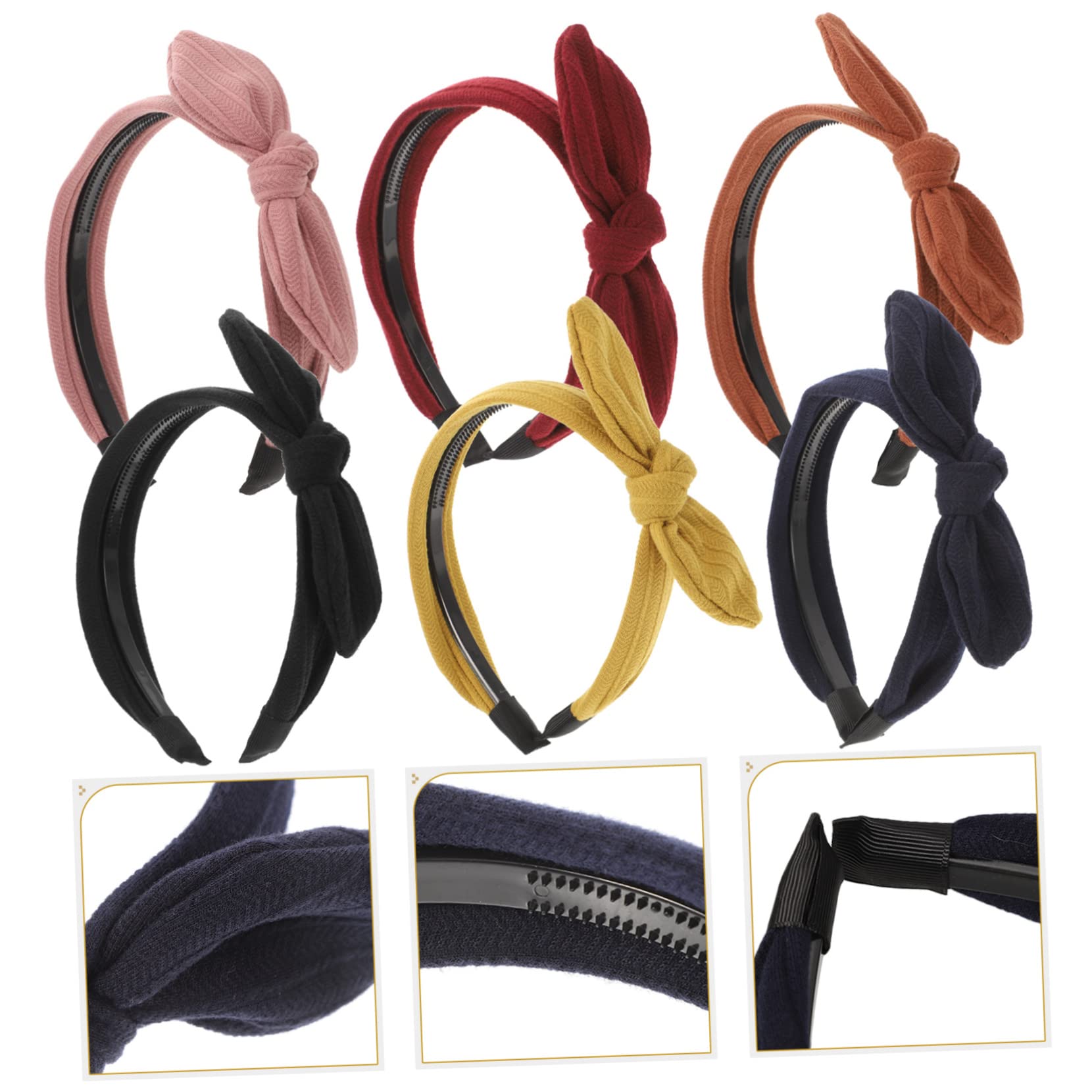 WOONEKY 6piezas Diadema Lazo Elegante y Cómoda Para Mujeres Para Uso Diario Actividades Al Aire y Ocasiones Especiales