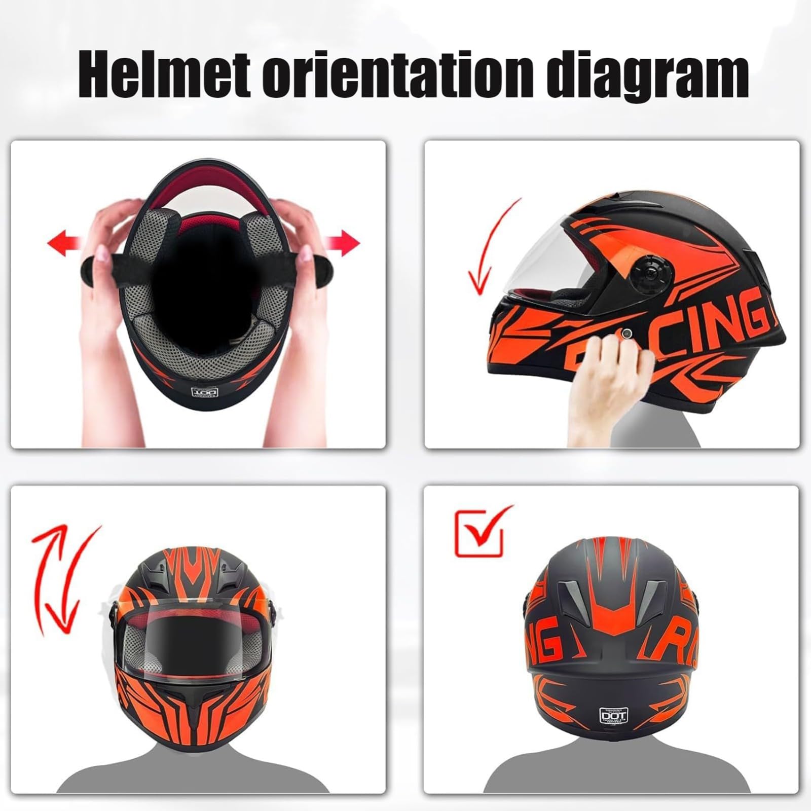 Casco Integrale Da Motocross Per Bambini, Omologato ECE, Per Bambini, Per Moto Da Cross, ATV, Go-Kart, Scooter, Moto, Caschi Per Bambini, Motocicletta, Dai 3 Ai 12 Anni 2,L/(51~52cm)