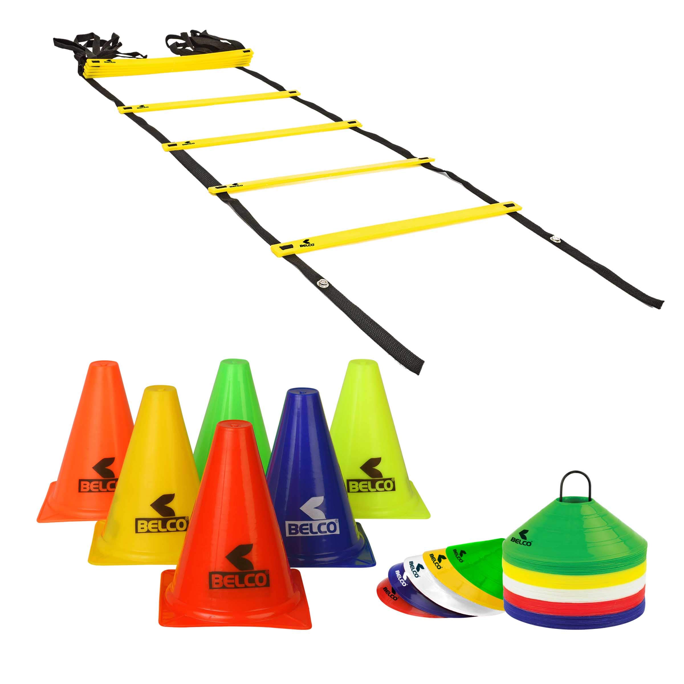 BELCO SPORTS 6 Inch Cones Pack 6,10 Space Markers and 6 Meter Ladder Agility Combos (B07ZVJ6XF9) Amazon Price History, Amazon Price Tracker