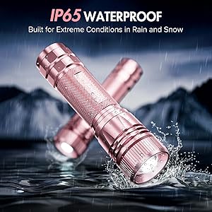 WdtPro Rechargeable Flashlights High Lumens, 1 Pack 10H Long Lasting Super Bright EDC Flashlights, LED Mini Tactical Flash Lights for Camping Emergency, Drop & Water Resistant Pink(Battery Included)