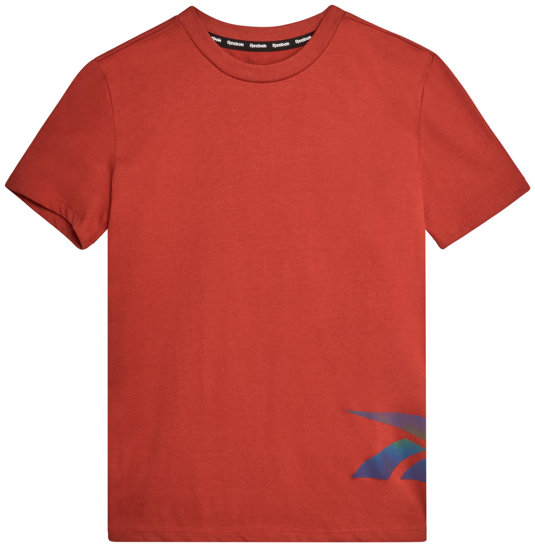 Reebok Maglietta a maniche corte da ragazzo, casual, in cotone, girocollo, con logo grafico, per ragazzi (taglie: 4-20)