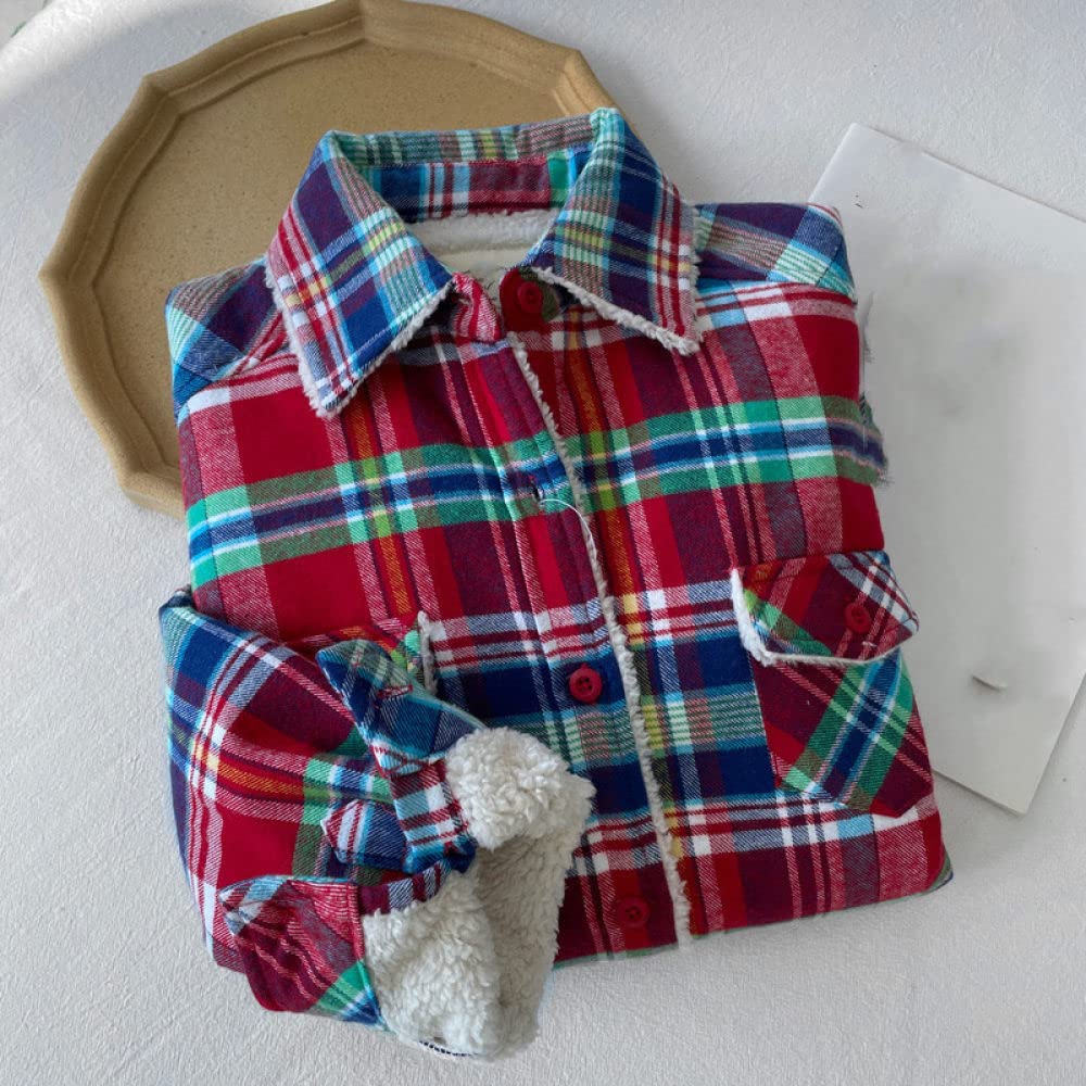 Hemd Damen,Holzfällerhemden für Damen Sherpa-Baumwolle Burgunderrot Kariert Flanellhemden für Damen Lässige Mäntel Roll-Up-Ärmel Strickjacke Vintage-Knöpfe Sexy Hemden Damen