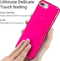 Vista 5 de Funda magnética translúcida para iPhone 8 Plus con carga inalámbrica MagSafe anti-amarilla, antihuellas, a prueba de golpes, funda protectora