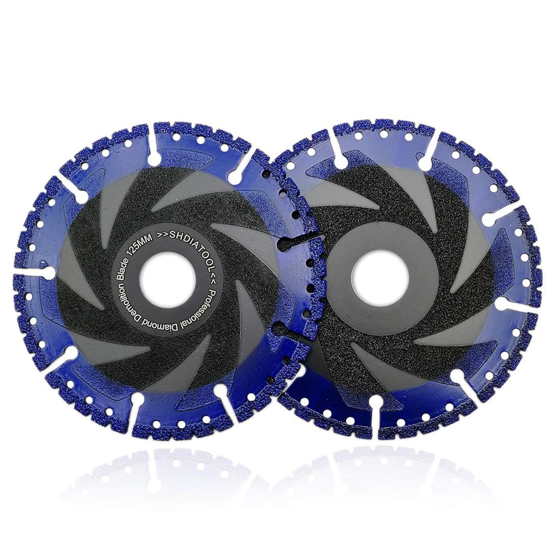 SHDIATOOL Tarcza tnąca diamentowa 2 szt. 5 cali / 125 mm luzowana próżniowo kółko do odcięcia do wszystkich zastosowań ostrza do rozbiórki do kamienia żelaza stali metalu
