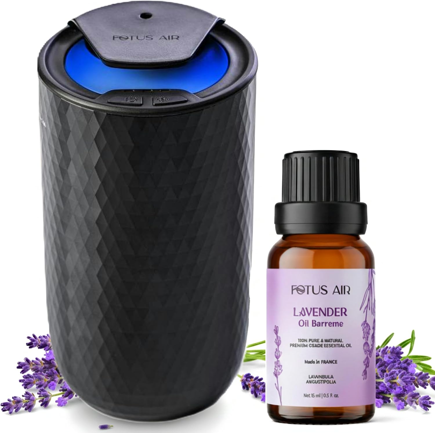 Waterless Essential Oil Diffuser – Portable Cordless Aromatherapy Diffuser for Home, Car, Office – 3 Mist Levels - 4 Timer Modes - 15ml Oil Capacity - USB-C Rechargeable (1, Black)