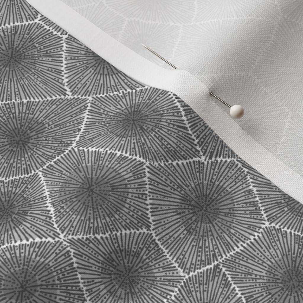 Spoonflower Fabric - Petoskey Stone Dark Greyscale Grey Archaeology Printed on Petal Signature Cotton Fabric by The Yard - Sewing Quilting Apparel Crafts Decor