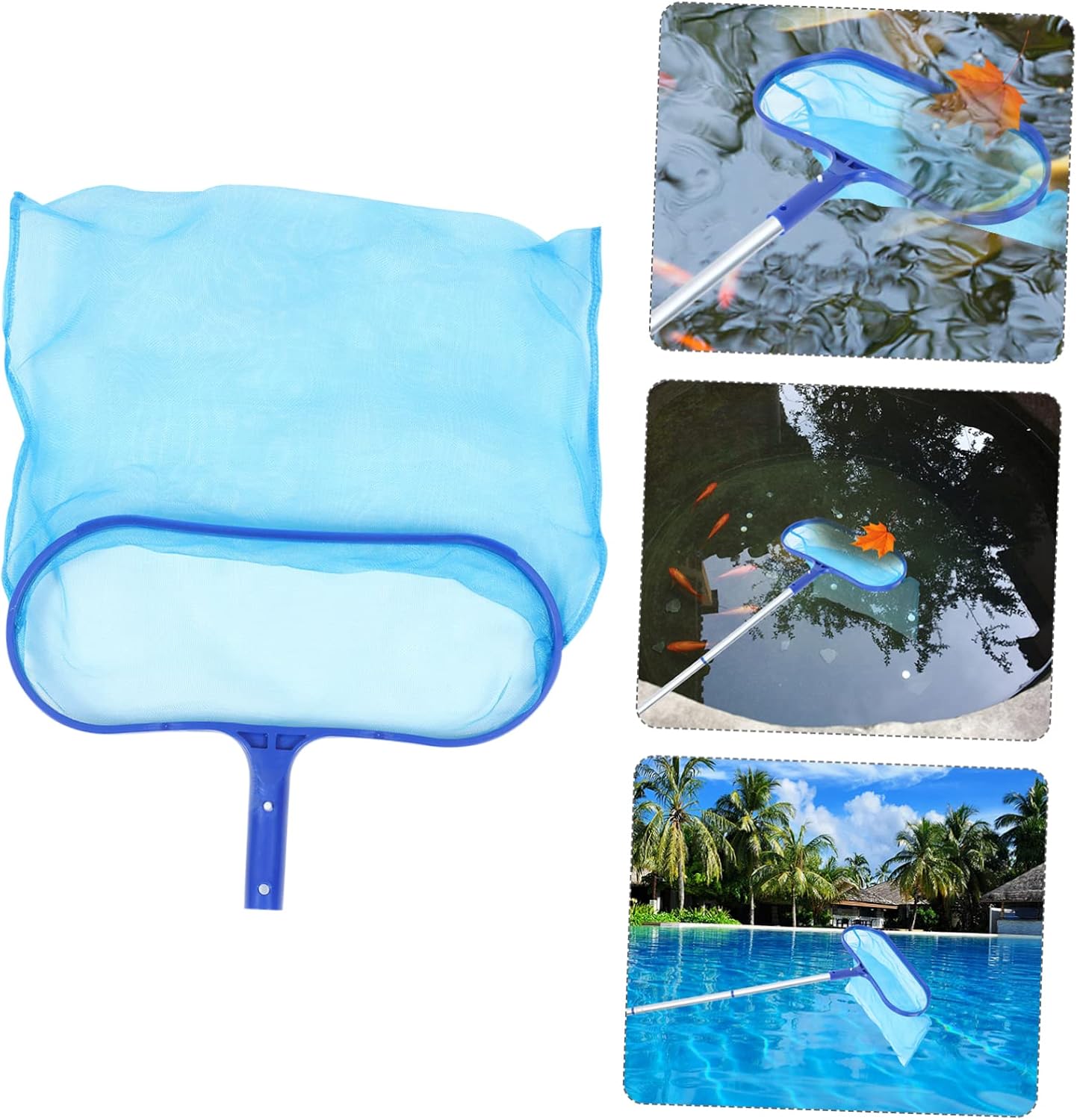 Toddmomy Swimming Pool Leaf Skimmer Net Rake with Ergonomic Handle Fine Mesh Pool Cleaning Tool for Efficiently Leaves and Debris from Pools Fountains and