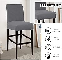 Vista 3 de Flamingo P Bar Stool Covers with Backs Bar Stool Seat Covers Barstool Covers Slipcovers Counter Height Bar Stool Chair Covers Removable Washable for