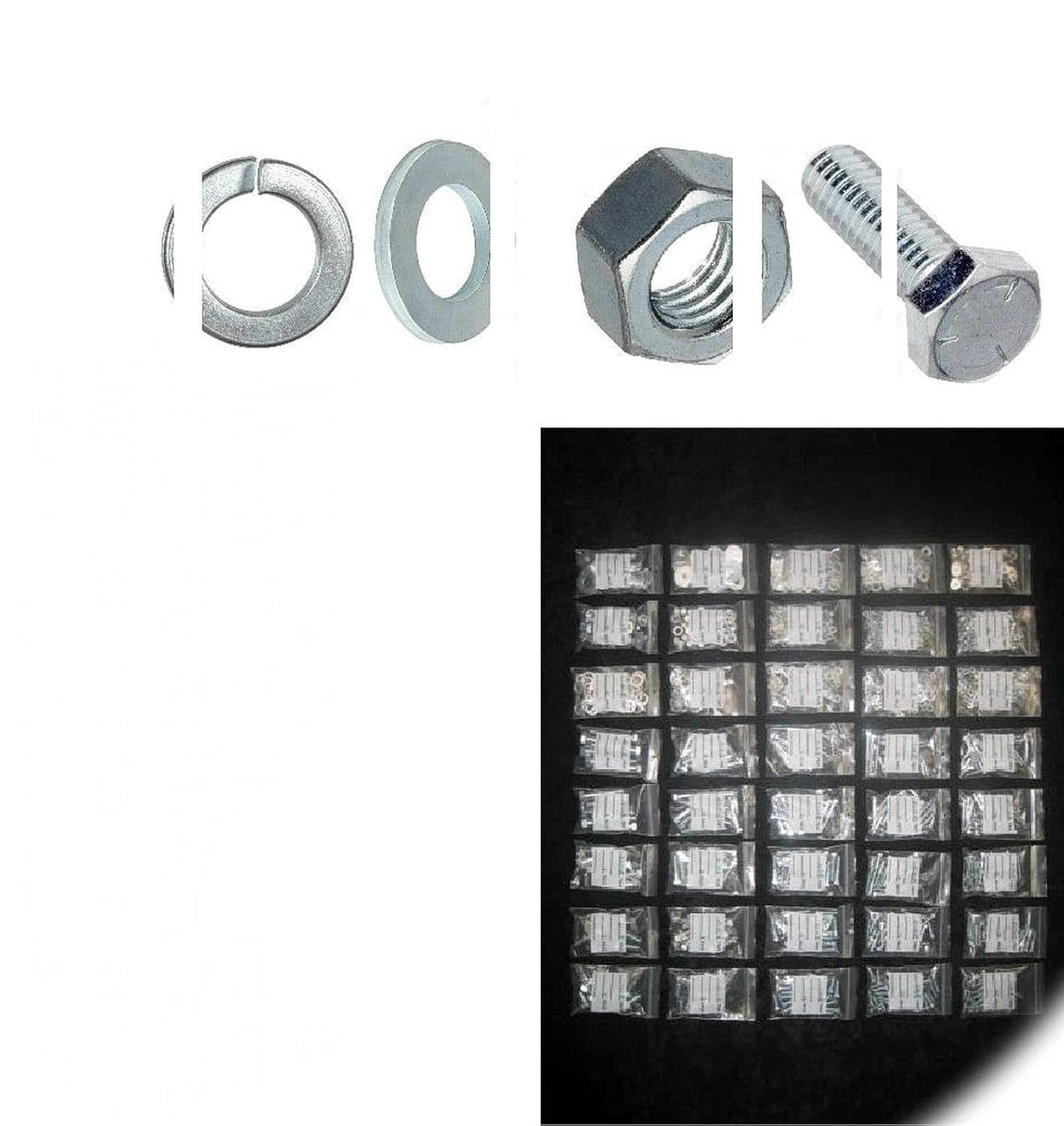 Grade 5 COARSE Thread HEX Head Cap Screw/Bolt NUT & Washer Assortment KIT 1775 Hardware Fastener Kit Set RV9396S