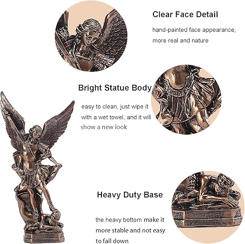 Miniatura 2 de Estatua del Arcángel de San Miguel de 124 pulgadas el Arcángel San Miguel derrotó al dragón la escultura del ángel de batalla