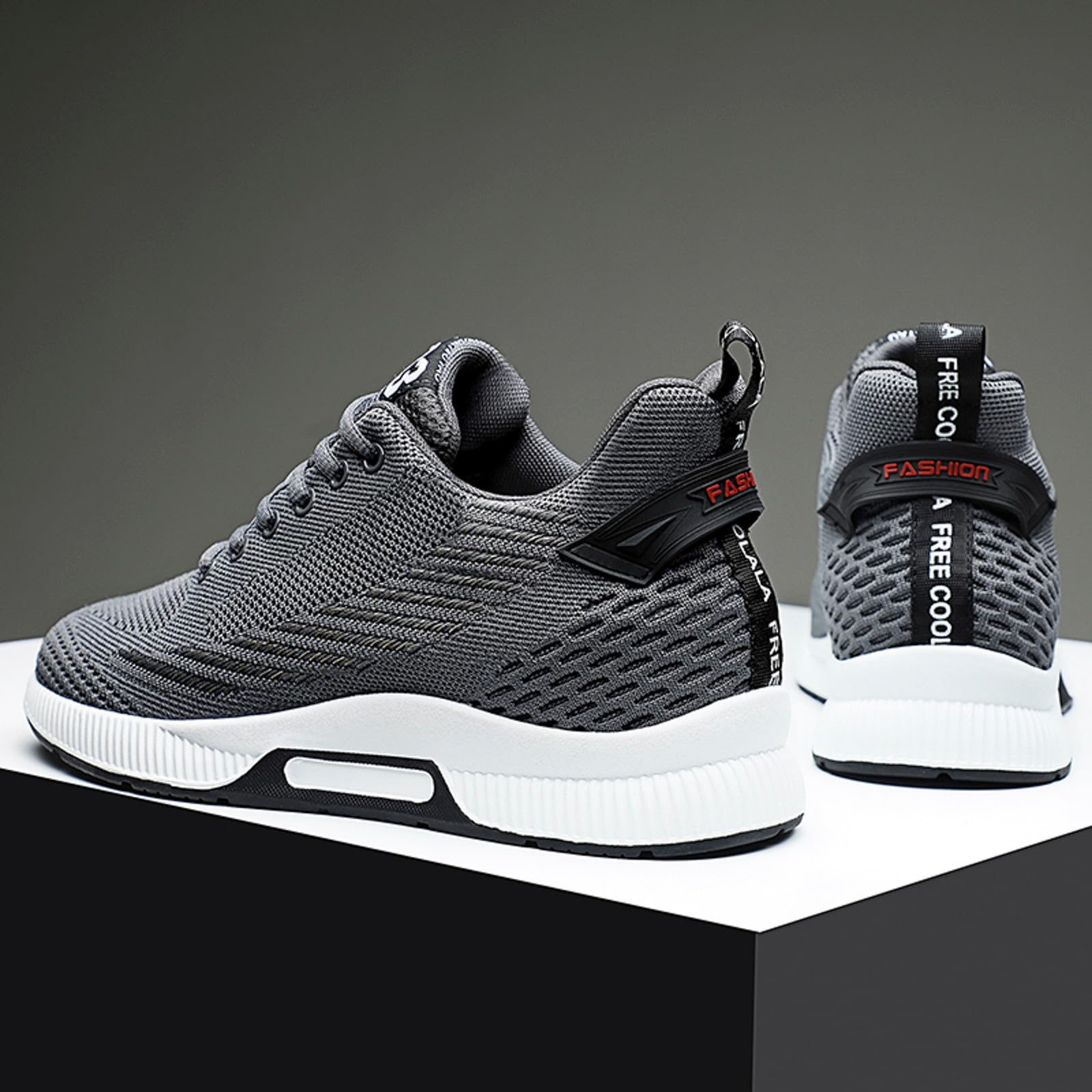 Generisch 2026 Sneaker da uomo Novità scarpe alte 6 cm per uomo, sneakers casual in rete da uomo, scarpe sportive leggere traspiranti con lacci con tacco di sollevamento nascosto per uomo