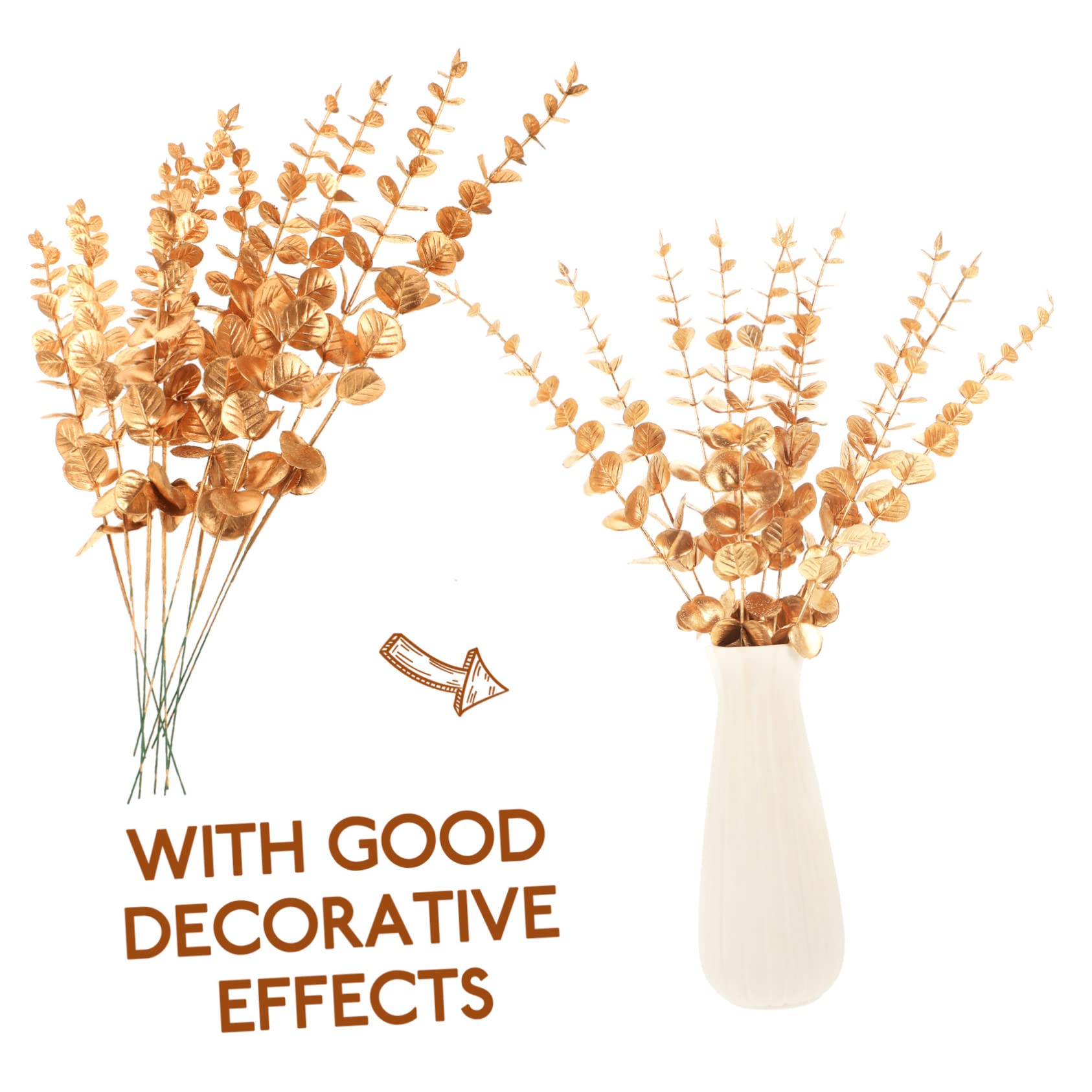 TOPBATHY 50pezzi Rami Di Eucalipto Finti Per Decorazioni Fiori Foglie Artificiali Per Elegante Adornamento Per Matrimonio e Casa