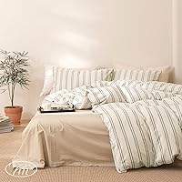 Vista 41 de VM VOUGEMARKET - Juego de funda de edredón a cuadros de tamaño queen, algodón lavado, ropa de cama reversible y multicolor, con 2 fundas