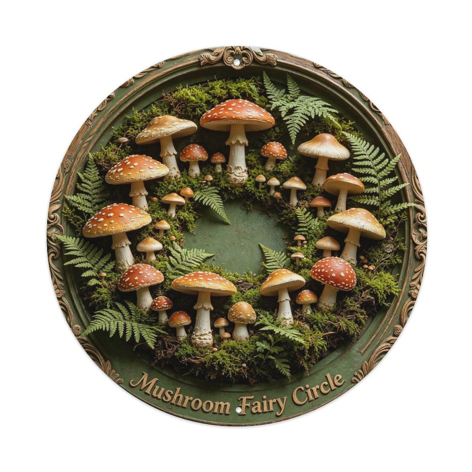 Mushroom Fairy Circle Metal Tin Sign Plaque