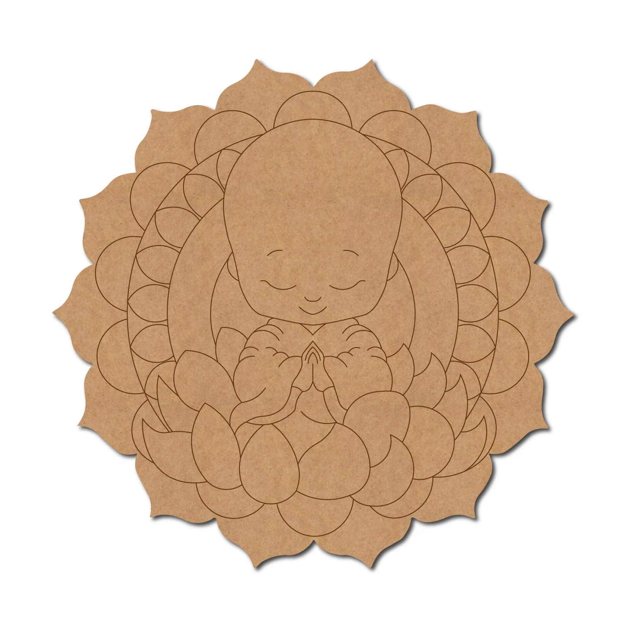 Cliths Pack of 1 Mandala MDF Cutout for DIY Home Décor & Crafting- 12 Inch | Pre Marked Round MDF 3mm | Spiritual Wall Art | DIY Buddha Painting Craft Supplies-picture-23
