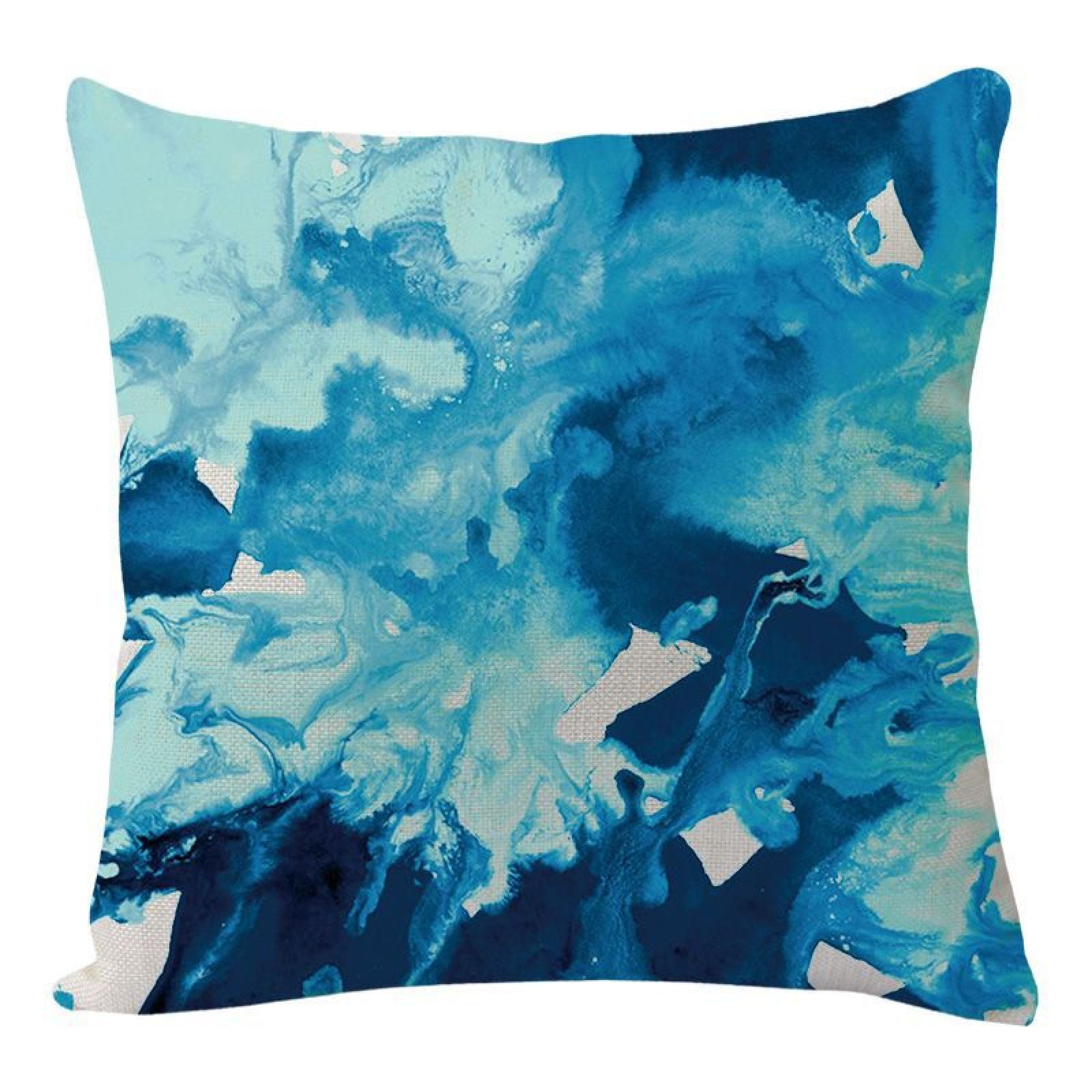 Wazylphin Cushion Covers Abstract Sky Blue Pillow Cases Cotton and Linen Cushions with Covers Included Zipper Sofa Cushions Soft Pillowcase Living Room Pillow Cover Bedroom 50x50 Cushion Cover 1 Pack
