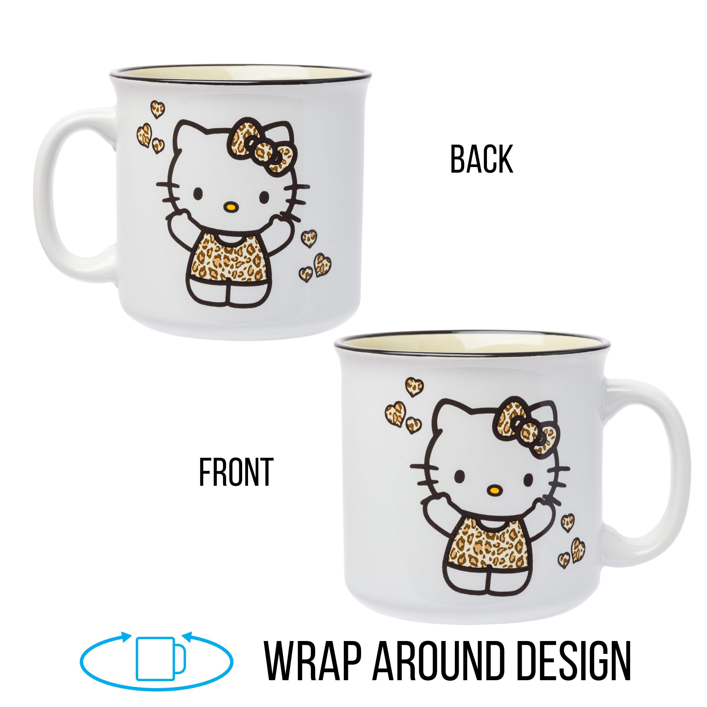 Silver Buffalo Sanrio Hello Kitty Leopard Outfit Keramik Camper Tasse, 590 ml | 0,59 Liter