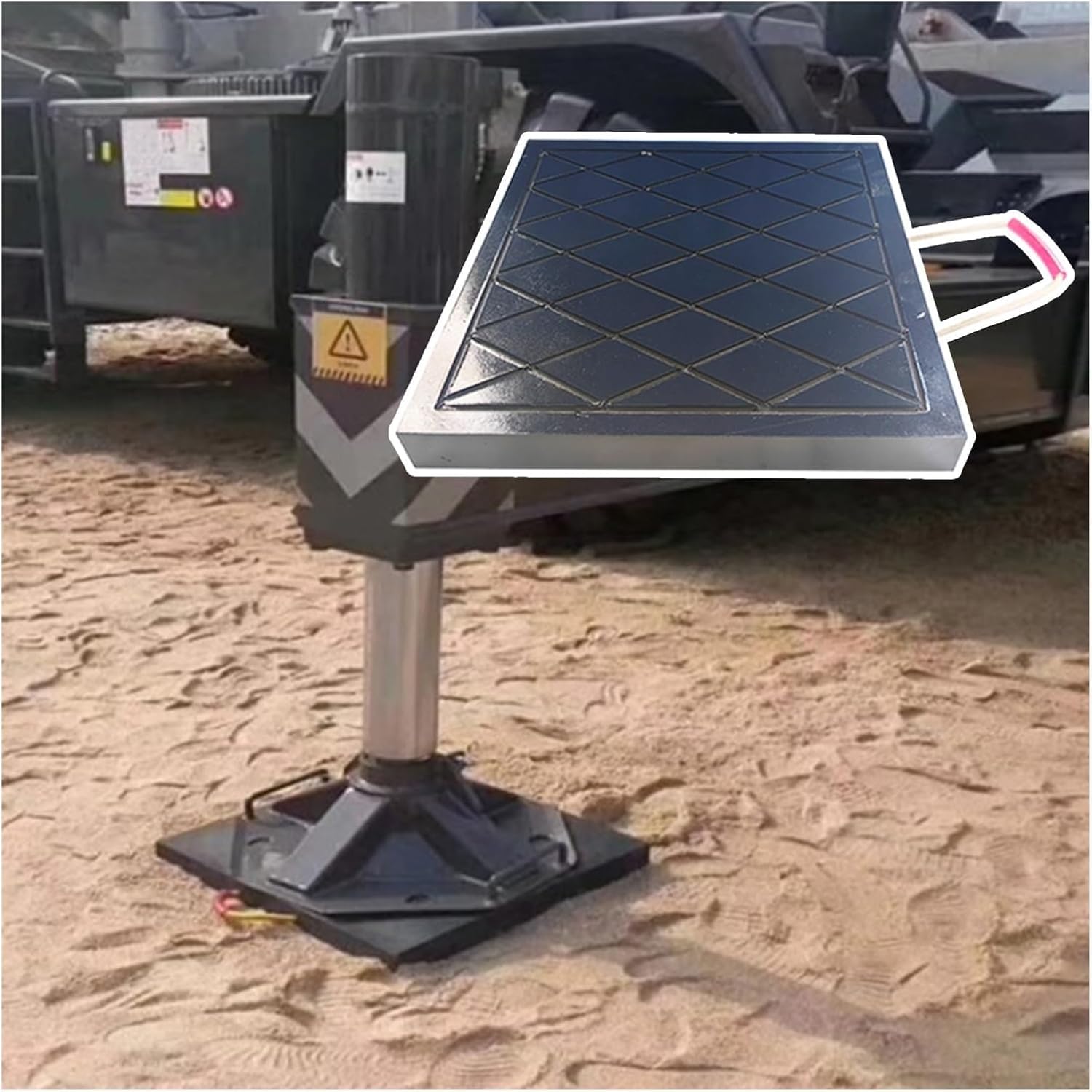 Coussinet de stabilisation pour remorque évitant l'enfoncement du sol