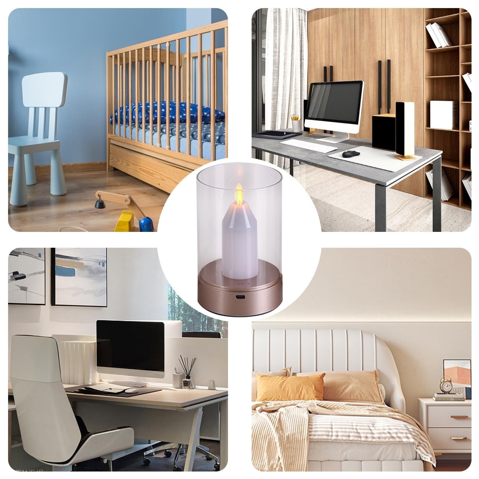 Luminosa nocturna, luz nocturna con sensor táctil recargable | 3 modos de | brillo ajustable, iluminación cálida ambiental para exterior, mesita de y habitación infantil