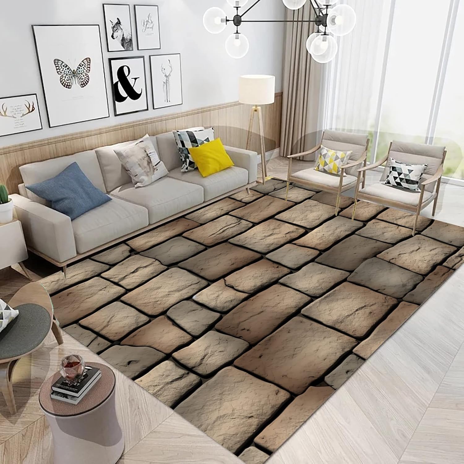 Tapis salon anti-slip et tapis chambre 180x280 grand tapis 3D