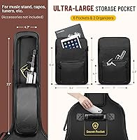 Vista 5 de CAHAYA Funda para Guitarra Acústica con Acolchado Grueso Impermeable Correa de Hombro Doble Ajustable Estuche de Guitarra Bolsa de Concierto 40 41