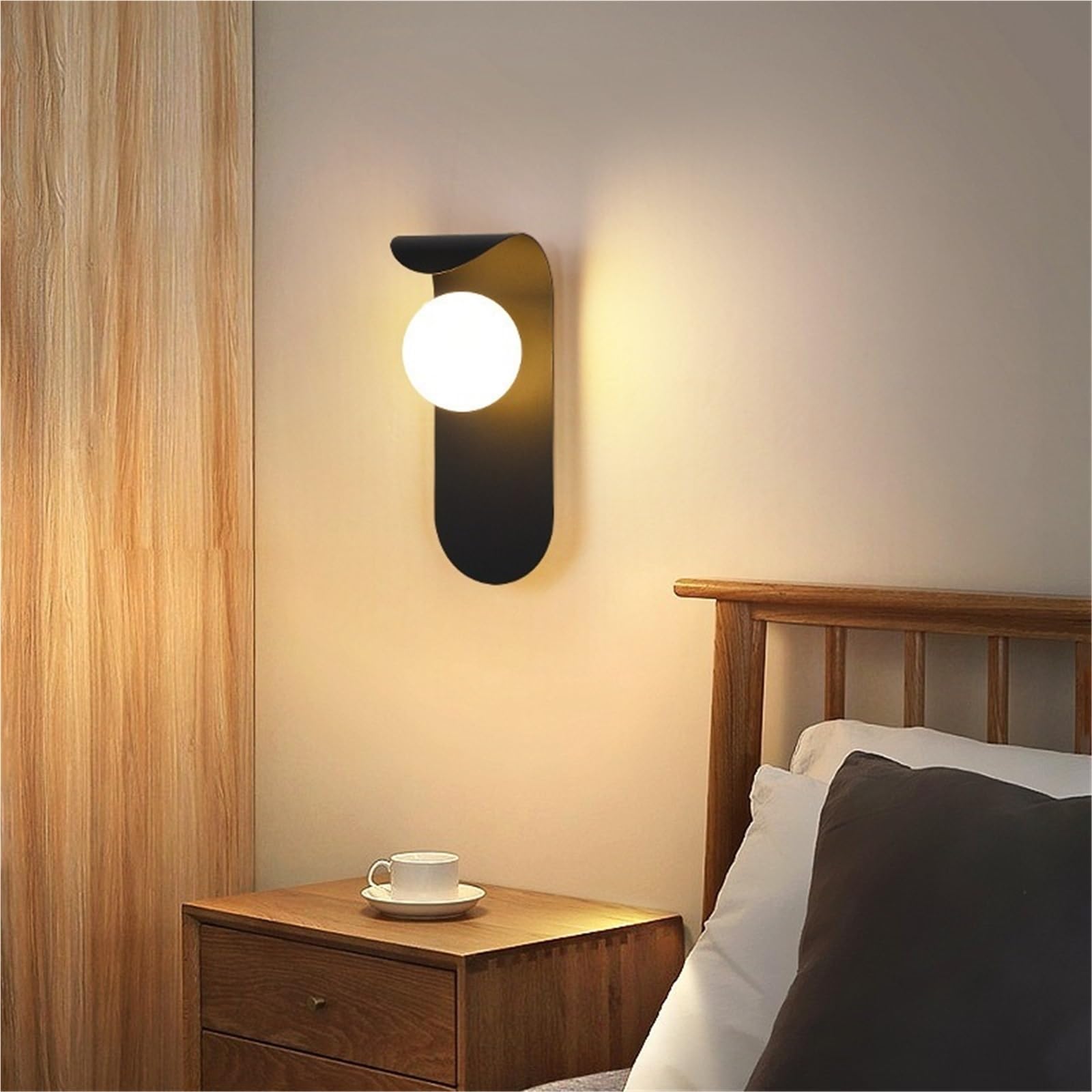 E7v2T9k6 Wall Lamps Bedroom Bedside Lamp Modern Simple Living Room Wall Aisle Staircase Decorative Sconce Decor(White)