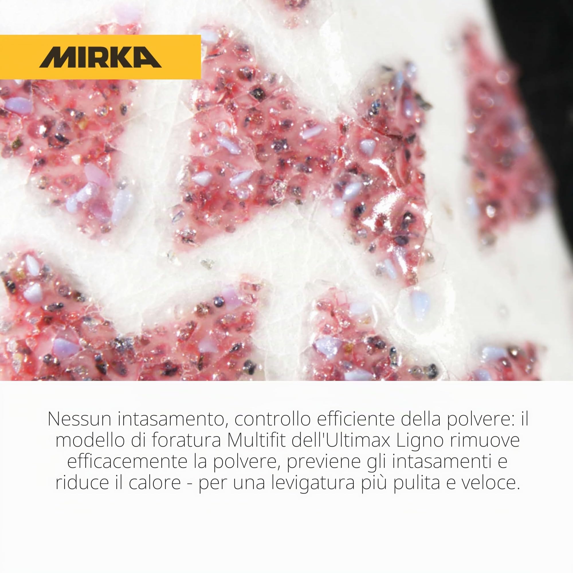 Mirka dischi abrasivi Ultimax Ligno Ø150 mm a strappo Multifit grana 100 | Dischi abrasivi a strappo Multifit grana 100 per levigatura legno alta efficienza e durata ottimale