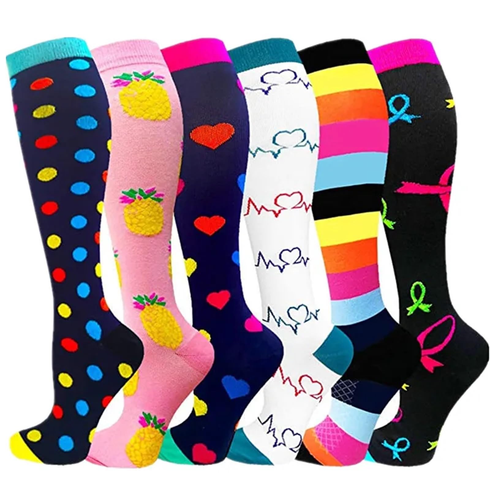 Calze Compressione Calzini A Compressione For Leggings Da Corsa, Da Calcio, Unisex, For Adulti, Edition Network, Calzini Da Infermiere Rossi A Pressione, Da Uomo(MIX006-39,L-XL)