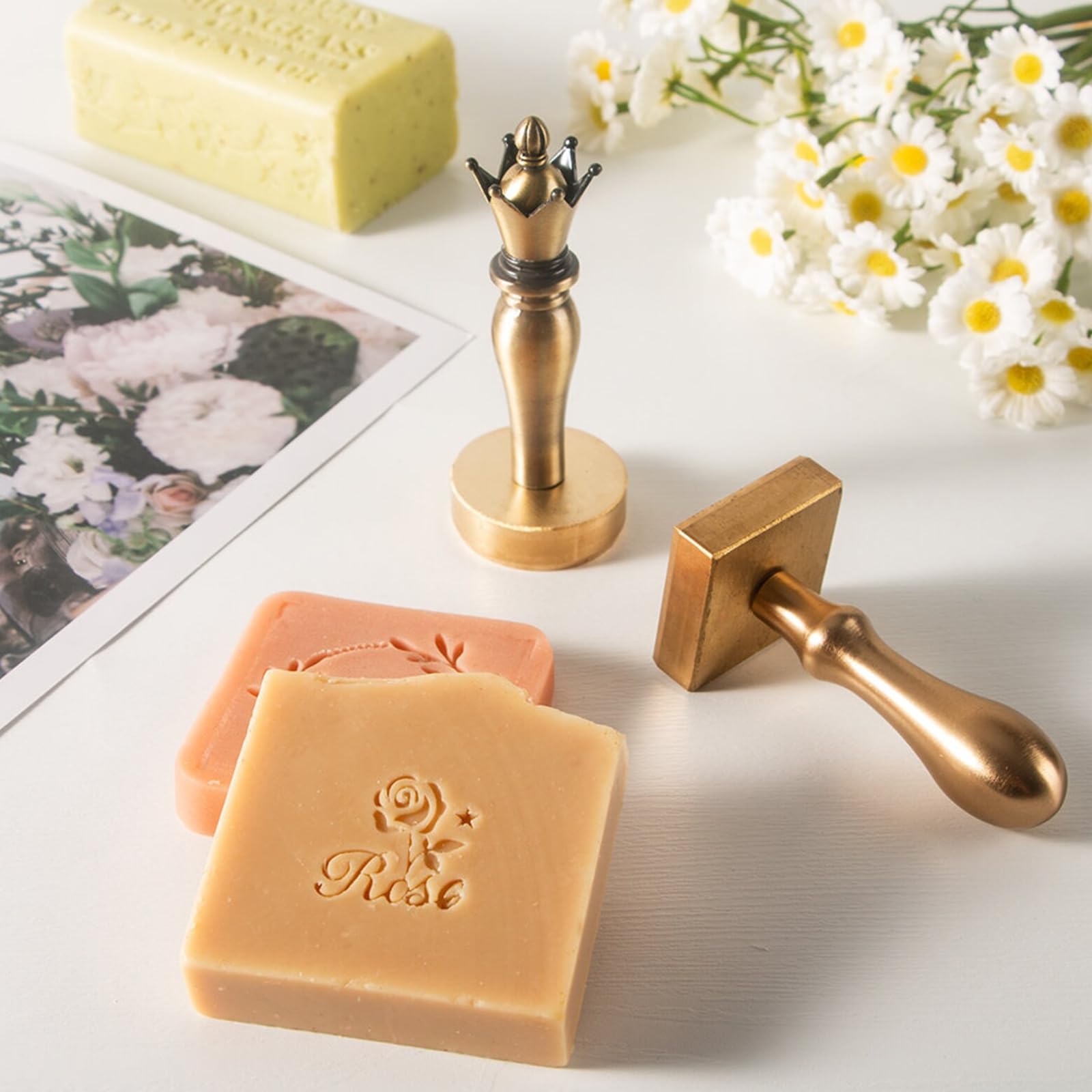 Tampon Créatif DIY Personnalisé - Laiton 12mm - Logo Poterie/Céramique/Savon - Création Unique Tampon Argile