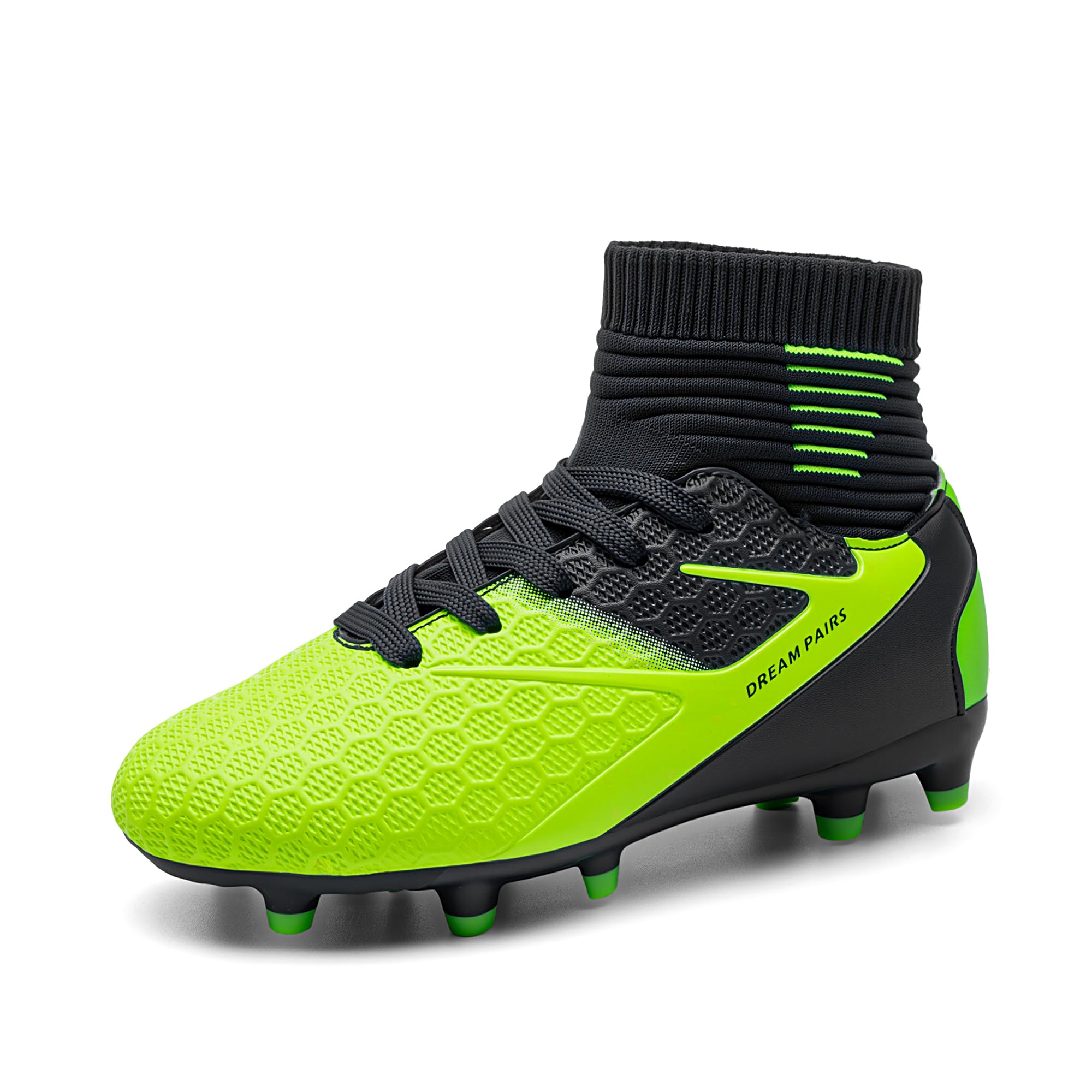 DREAM PAIRS Boys Girls Soccer Cleats Youth Firm Groud Outdoor Sport Athletic High Top Football Shoes for Little/Big Kid