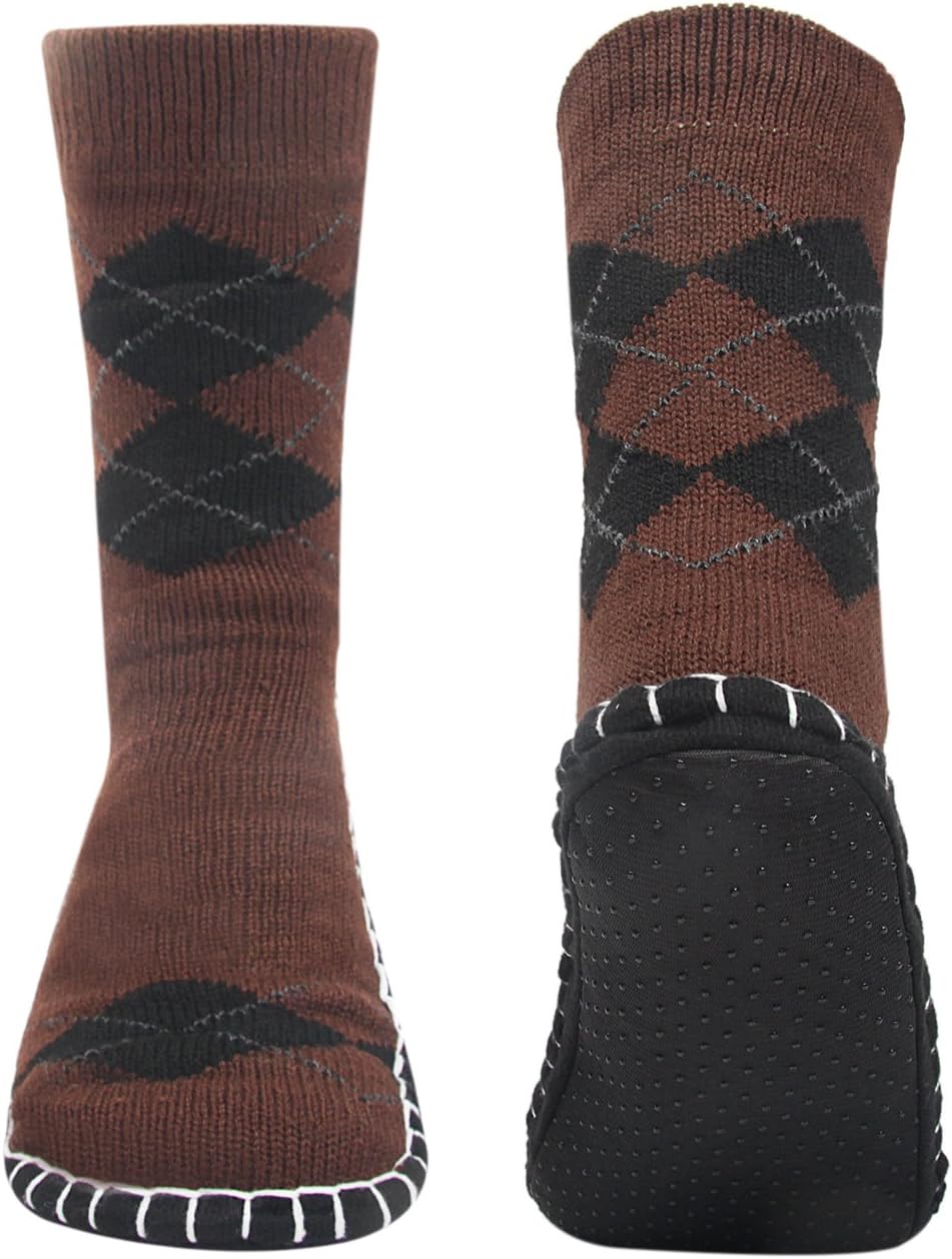 VihirMen's Slipper Socks-Winter Knitted Non-Skid Home Warm Floor Socks Indoor House Shoes