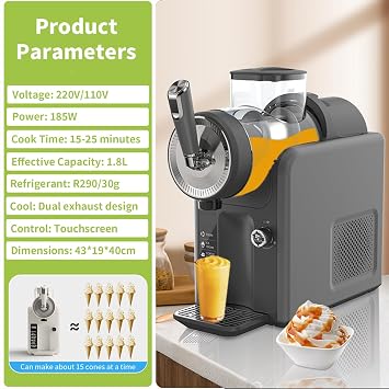 Slushie Machine No Ice Needed, Slushy Machine for Home, Drink Maker with 6 Preset Programs for Margaritas, Frappes, Milk Shake and More, LED Display, Self-Cleaning Gray