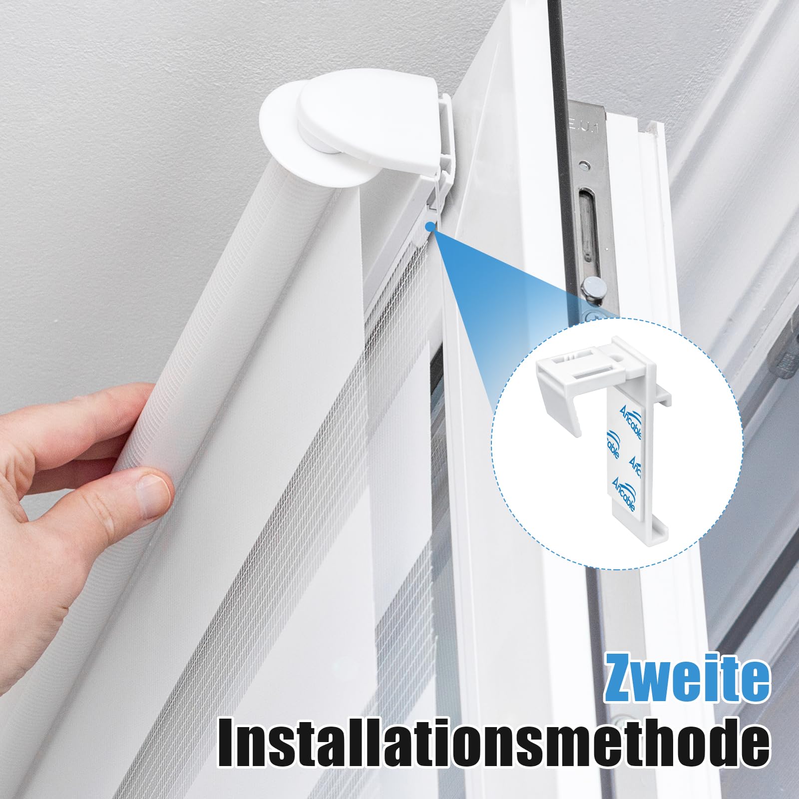 Klemmhalter für Klemmfix Rollo, Ancable Doppelrollo Ohne Bohren Ersatzteil Zubehör 4 Stück Set, klemmträger Halterung für PVC, Holz-Fenster, Türflügel