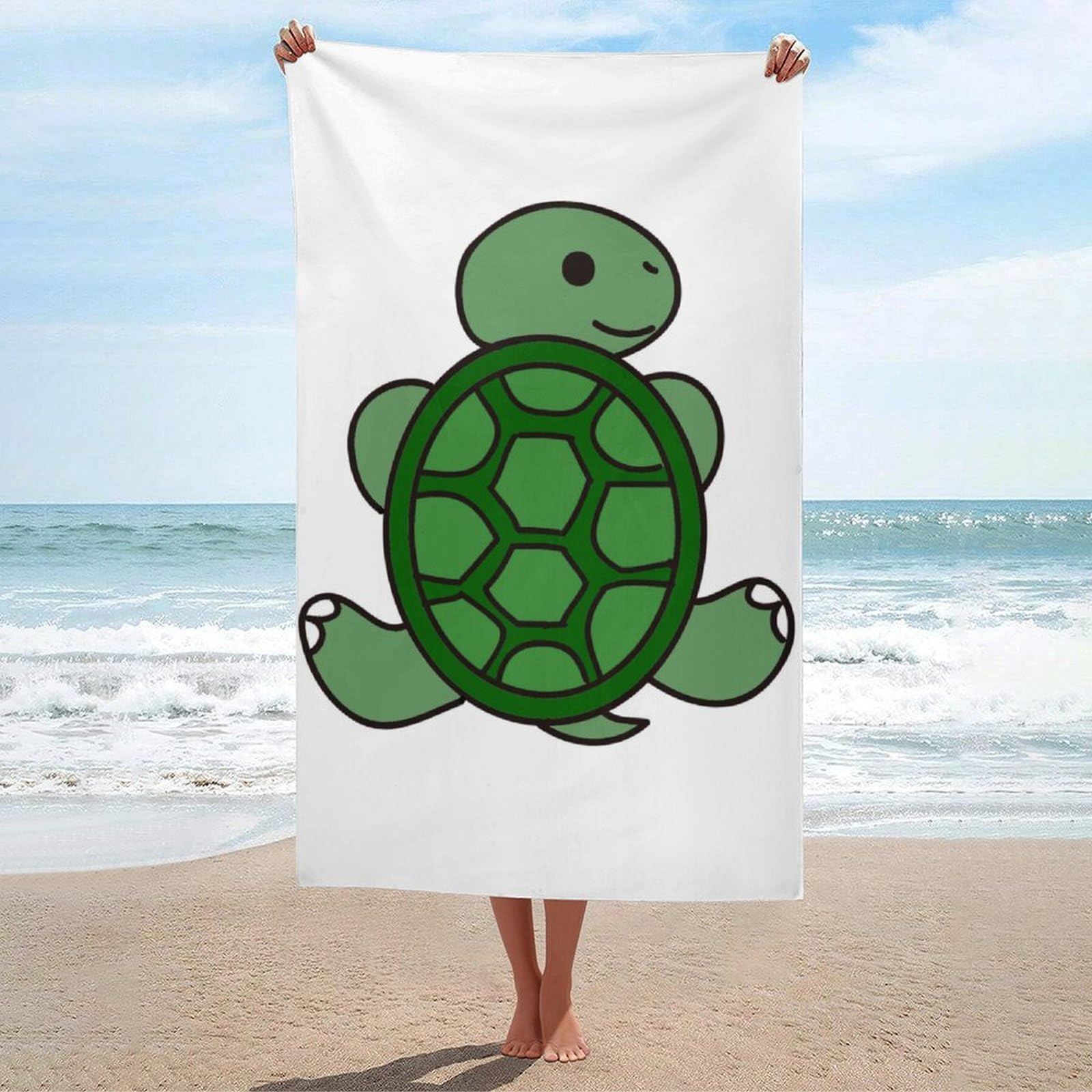 LWORZIIB Beach Towel, Turtle Pattern Bath Towel, Absorbent Towel for Swimming, Sports, Travel