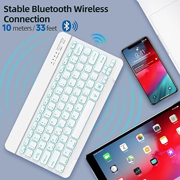 Bluetooth Keyboard for iPad Wireless Keyboard | Compatible with iPad 10th/10.2(9th/8th/7th Generation), Air 5th/4th, Pro 11/12.9, 9.7, Mini and All Bluetooth Devices