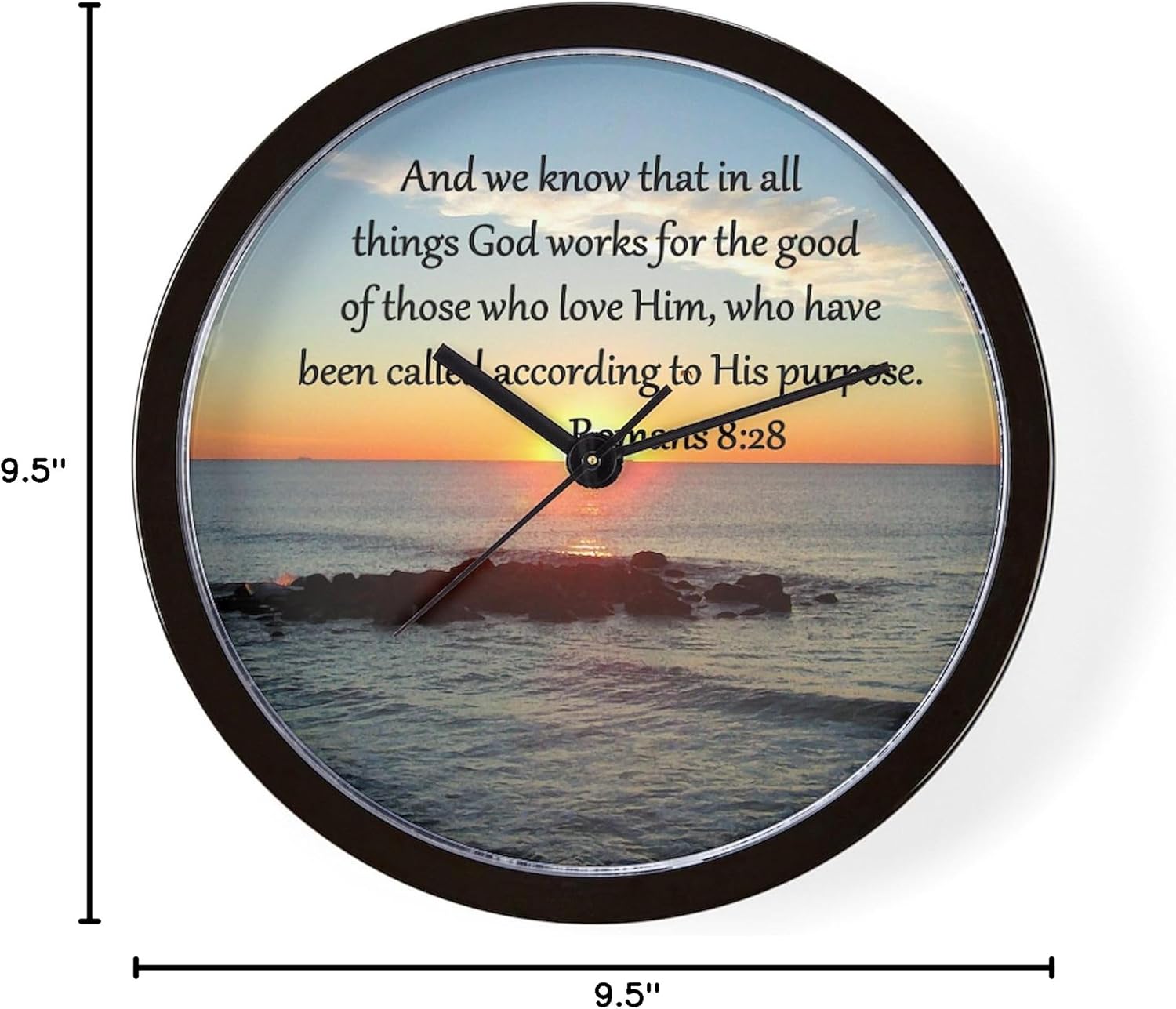 CafePress Romans 8:28 10" Wall Clock for Livingroom, Kitchen, or Office