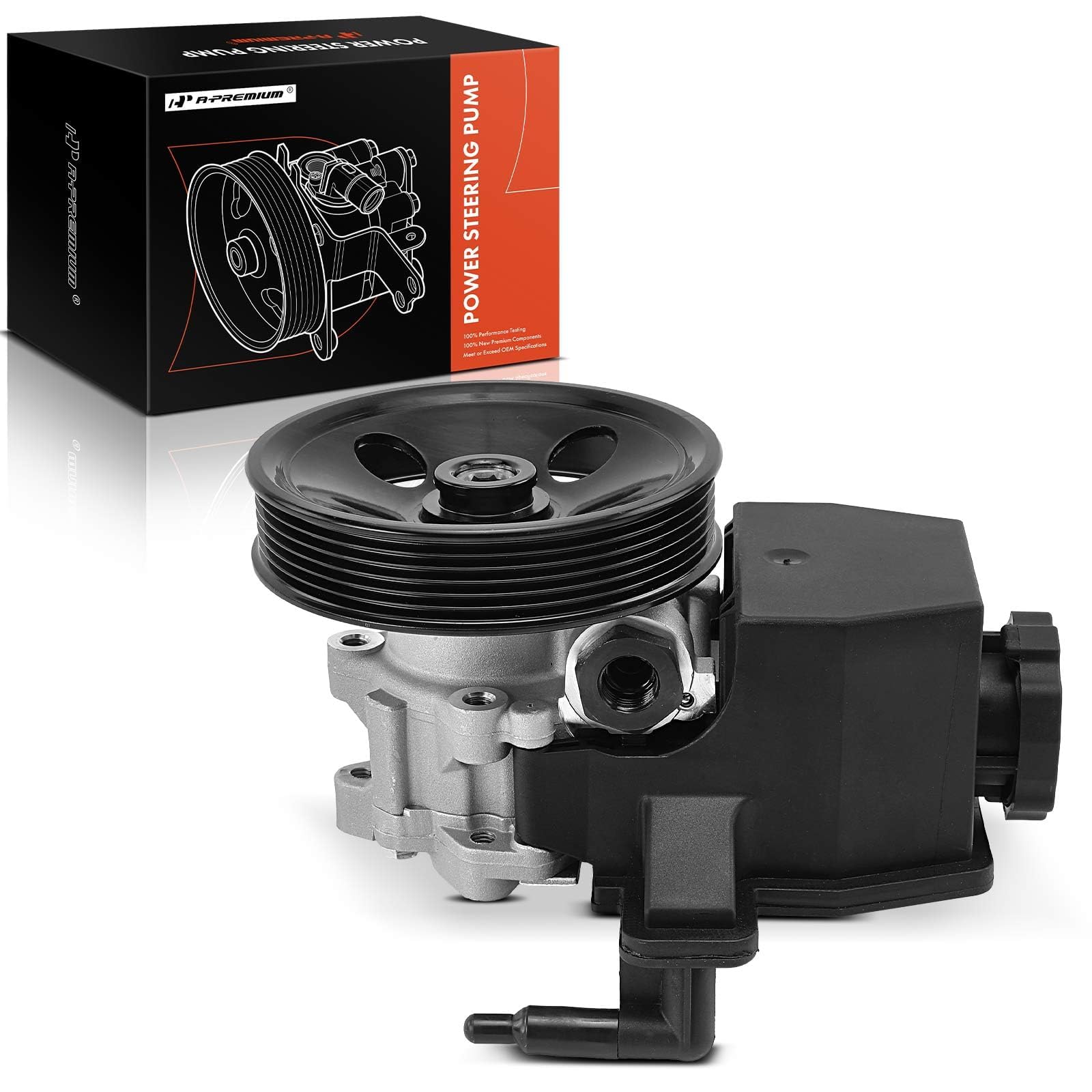 A-Premium Power Steering Pump, With Pulley & Reservoir, Compatible